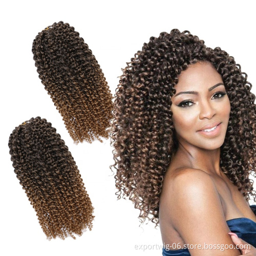 3pcs 90g Curly Mali Bob Crochet Braids Hair 8 inch Ombre Color Purple Malibob Twist Braiding Synthetic Hair Extensions